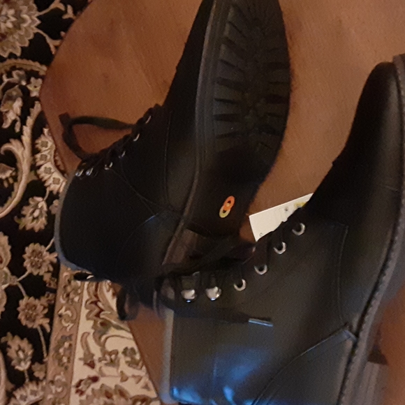 Goodfellow black Jeffrey motorcycle boots laceup rubber sole padded 11.5…New main image 8